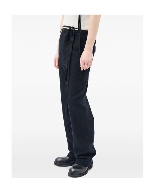 Ann Demeulemeester White Brushed-Wool Trousers for men