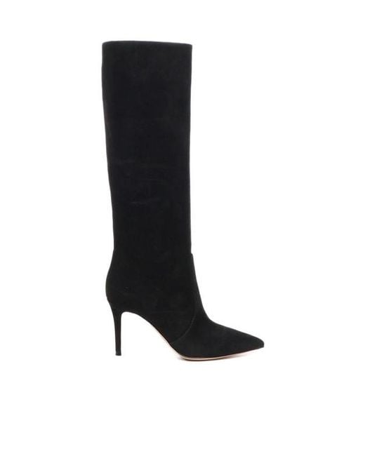 Gianvito Rossi Black Pointed Toe High Heeled Boots