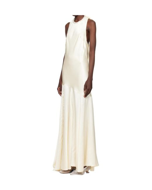 Simone Rocha Natural Bridal Collection Silk Satin Bow Dress