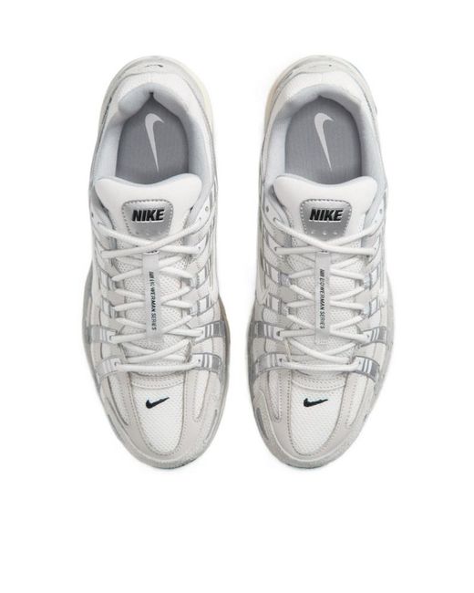 Nike White P 6000 Mesh Running Shoes for men