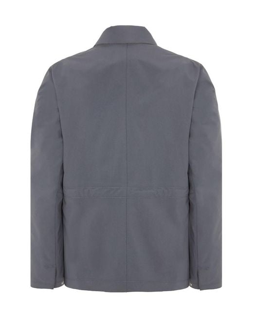 Stone Island Gray Snap Casual Jacket for men