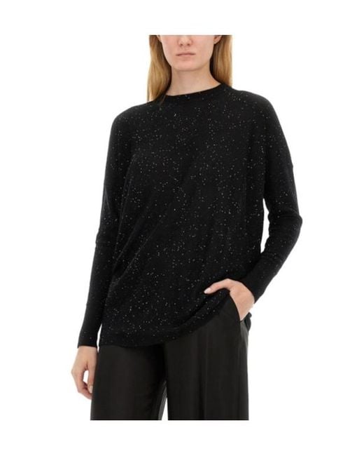 Fabiana Filippi Black Sequin-Embellished Knitted Jumper