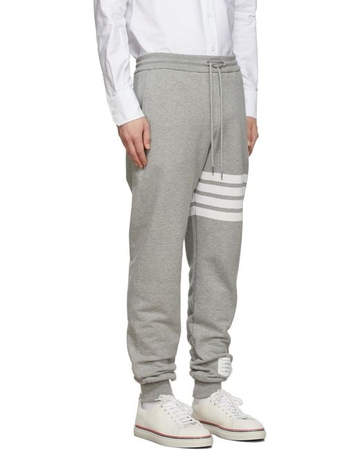 Thom Browne Gray 4-Bar Stripe Sweatpants for men