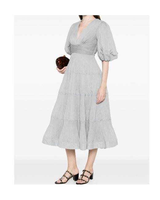 Zimmermann Blue V-Neck Midi Dress