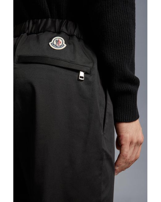Moncler Black Gabardine Trousers for men