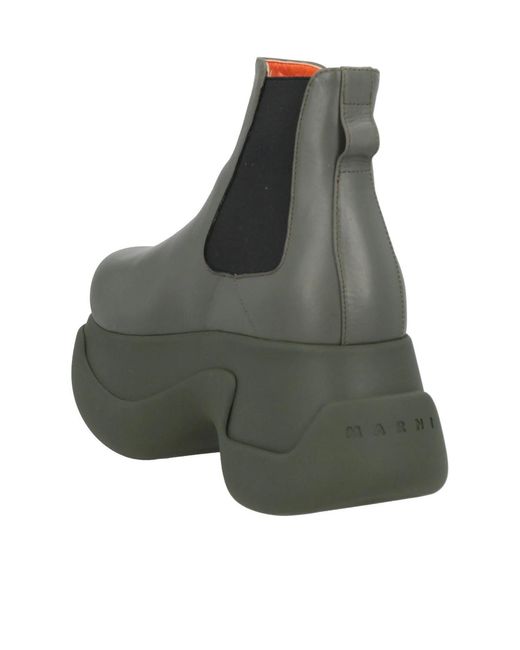 Marni Green Solid Color Ankle Boots