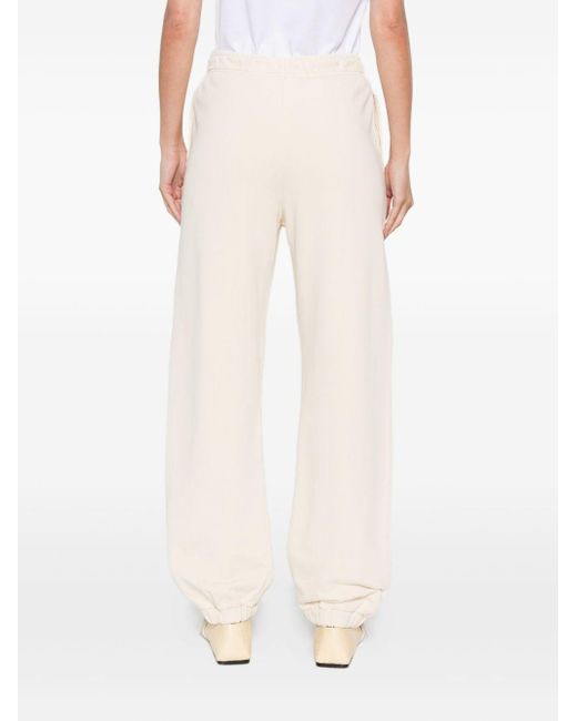 Pinko White Elastic-Ankles Cotton Trousers