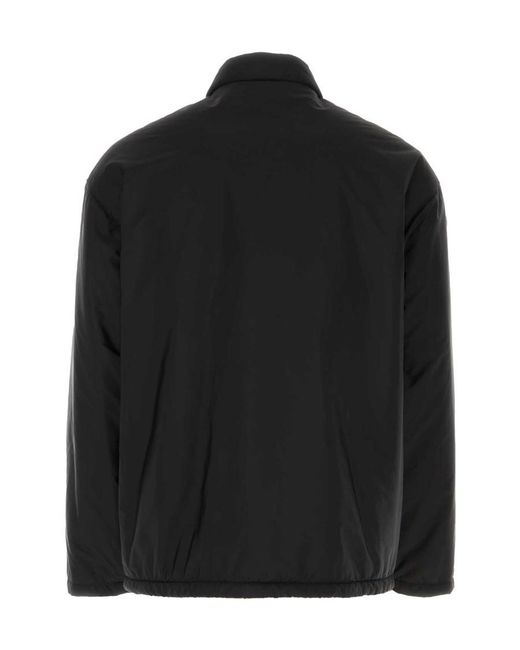 Prada Black Logo-Print Padded Jacket for men