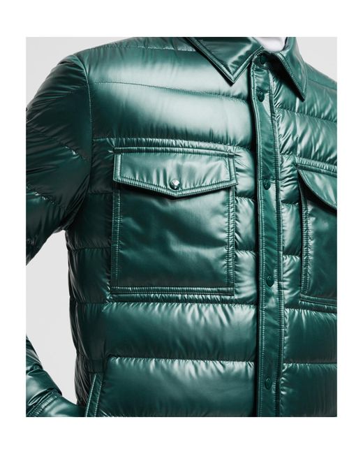 Moncler Green Chambly Down Shirt Jacket for men