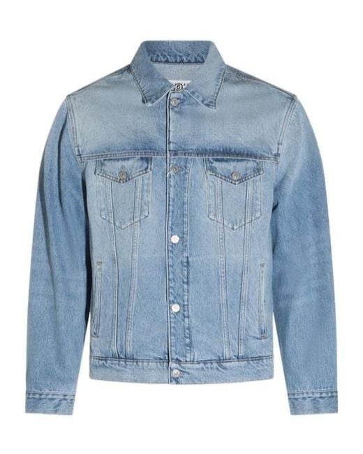 MM6 by Maison Margiela Blue Long Sleeved Denim Jacket for men