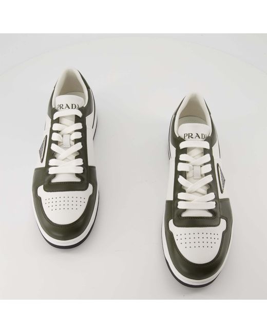 Prada Green Downtown Lace-Up Sneakers for men
