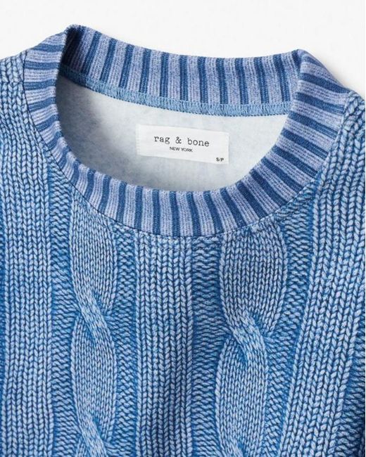 Rag & Bone Blue Miramar Cable-Effect Sweatshirt