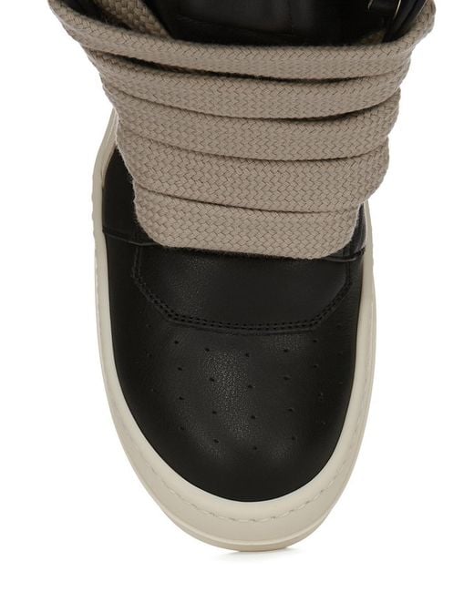 Rick Owens Black Jumbolace Geobasket Sneakers for men