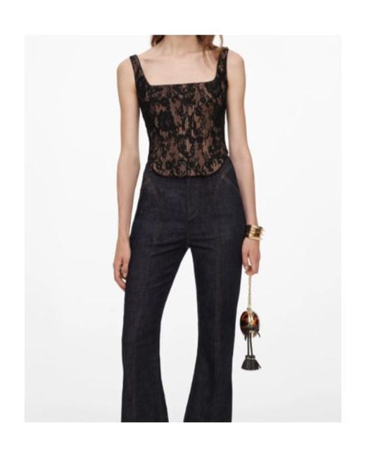 Self-Portrait Black Lace Corset Top