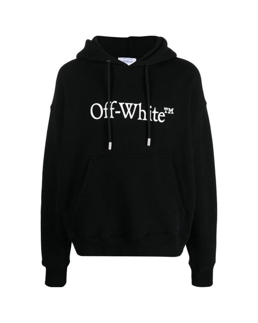 Off-White c/o Virgil Abloh Black Big Bookish Skate Drawstring Hoodie for men