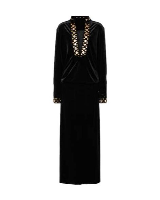 Dodo Bar Or Black Arol Studded Velvet Maxi Dress