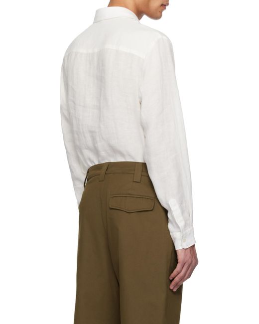 A.P.C. White Buttoned Long-Sleeved Shirt for men