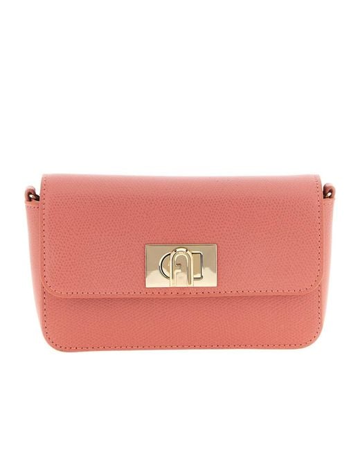 Furla Pink Mini 1927 Leather Crossbody Bag
