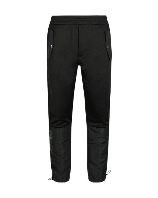 McQueen Black Panelled Tapered Track Pants for men