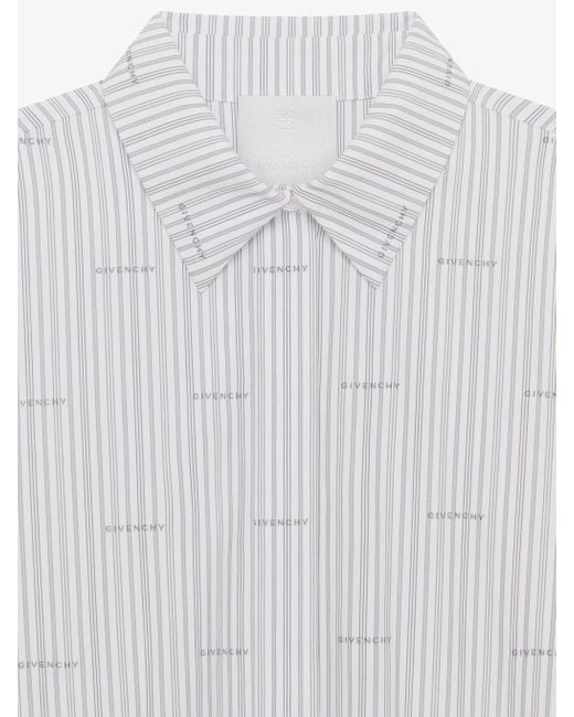 Givenchy White Allover 4G Patterned Oversized Shirt