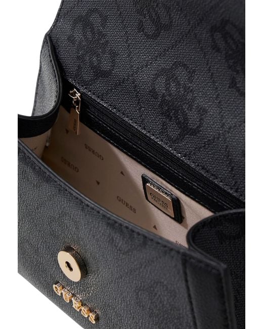 Guess Black Karnilla Monogram-Pattern Shoulder Bag