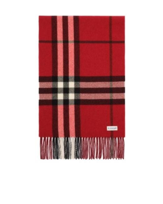 Burberry Red Gradient Check Cashmere Scarf