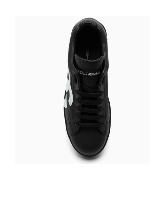 Dolce & Gabbana Black Portofino Spoiler Sneakers for men