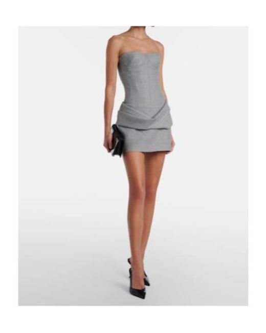 Alex Perry Gray Draped Bustier Dress