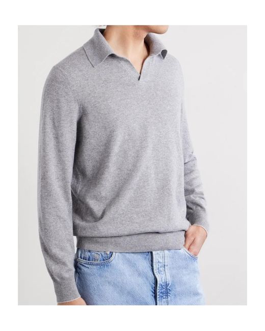 Brunello Cucinelli Gray Long-Sleeved Knitted Jumper for men