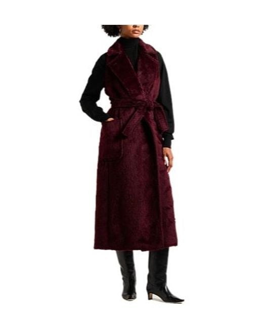 Max Mara Purple Sleeveless Wool Coat
