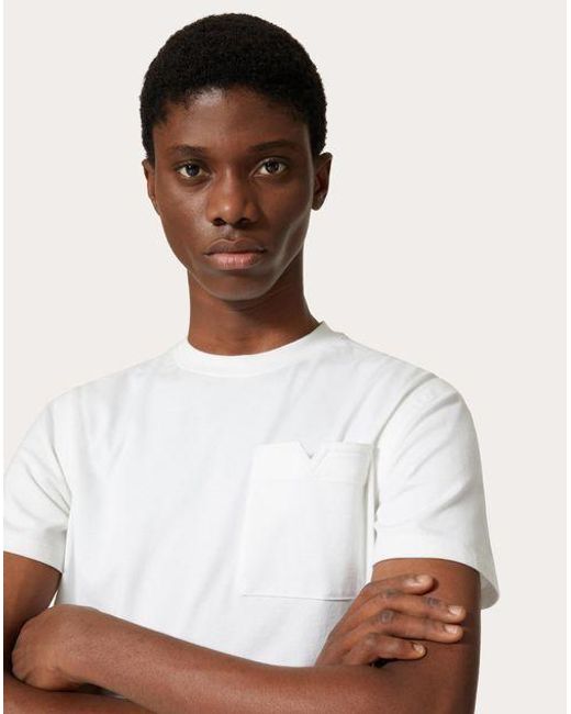 Valentino White Crewneck Short-Sleeved T-Shirt for men