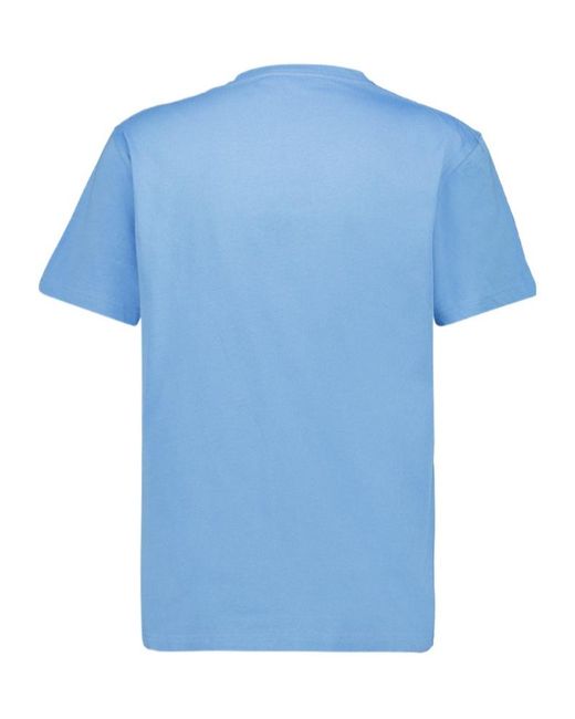 McQueen Blue Embossed Cotton T-Shirt for men