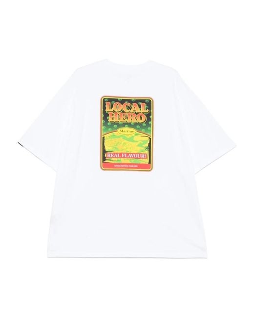 Martine Rose White Graphic Printed Crewneck T-Shirt for men