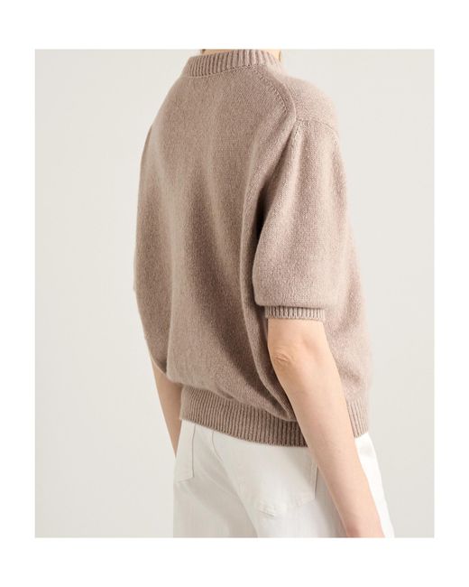 Khaite Brown Short Sleeved Crewneck Jumper