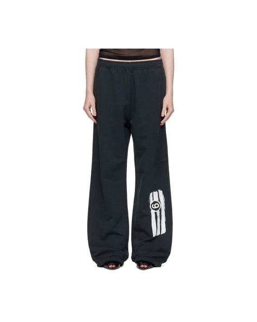 MM6 by Maison Margiela Gray Numbers-Motif Track Pants