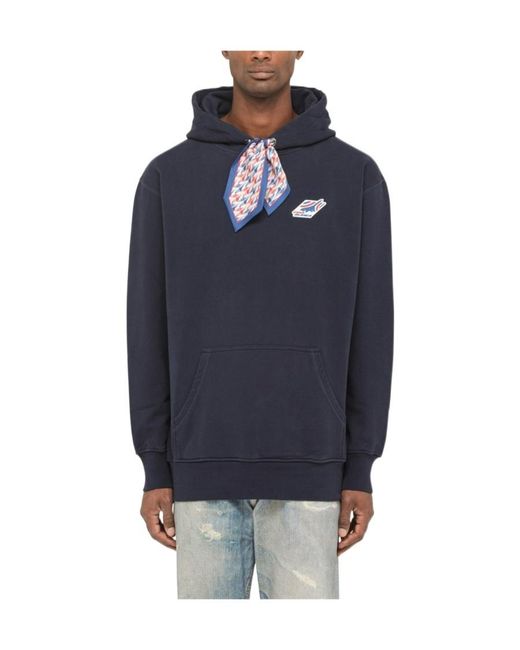Casablanca Blue Logo Hooded Sweater for men