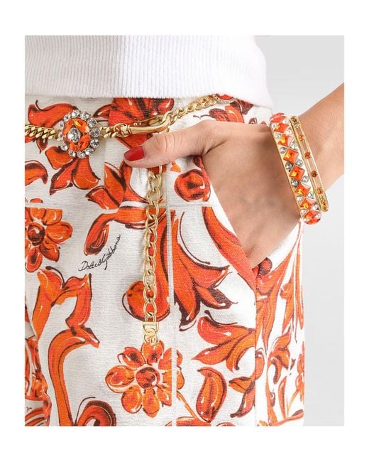 Dolce & Gabbana Red Belt Loop Shorts
