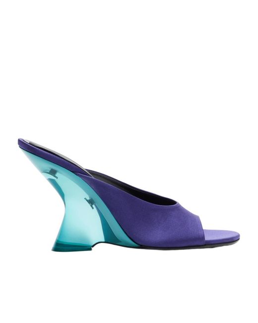 Dries Van Noten Blue Open-Toe Wedge Sandals