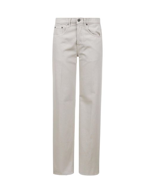 Dondup Gray Straight-Leg Jeans