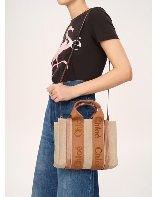 Chloé Brown Chloé Woody Small Tote Bag