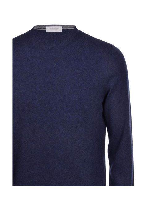 Gran Sasso Blue Crewneck Knitted Jumper for men