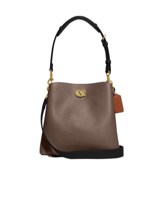 COACH Brown Willow Bucket Bag