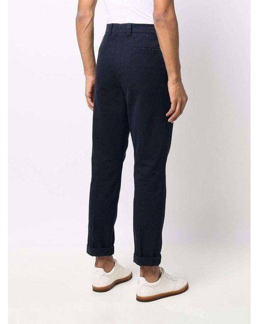 Brunello Cucinelli Black Leisure-Fit Pleated Gabardine Trousers for men