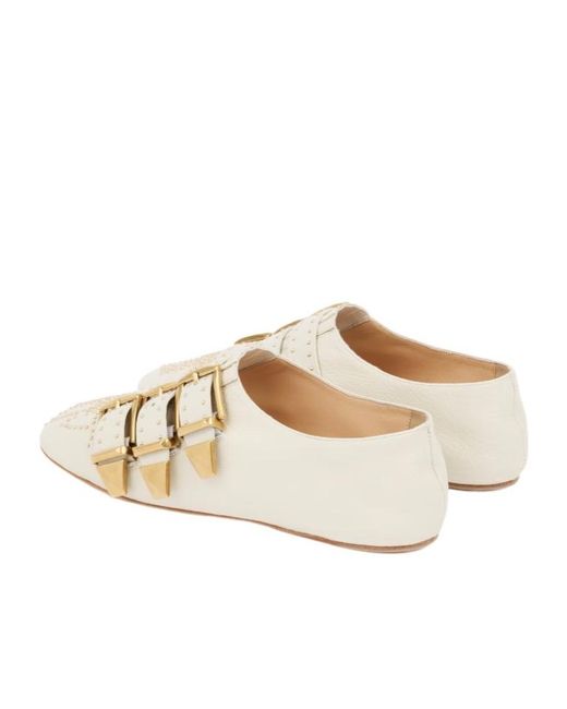 Chloé White Chloé Susanna Flat Shoes