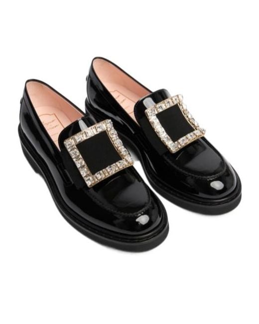 Roger Vivier Black 30Mm Viv Rangers Patent Leather Loafers