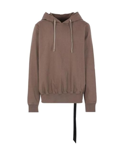Rick Owens Brown Oversized Drawstring Hoodie for men