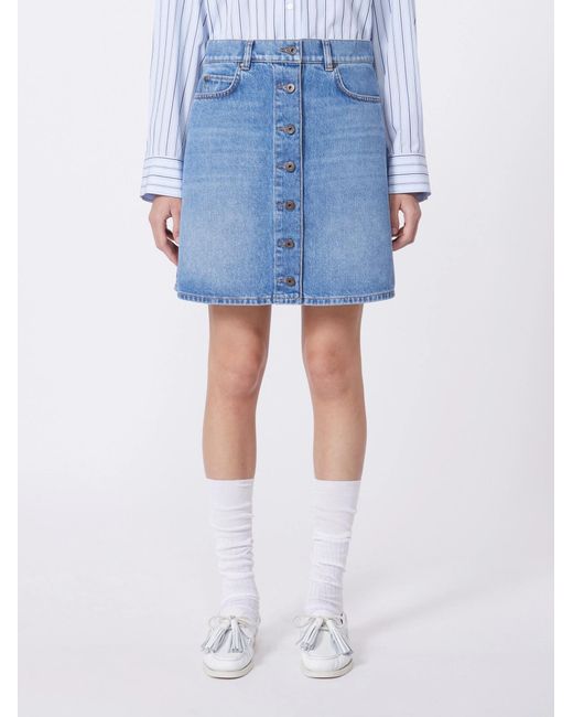 Weekend by Maxmara Blue Denim Mini Skirt