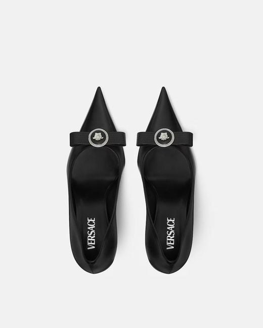 Versace Black Gianni Ribbon Pumps