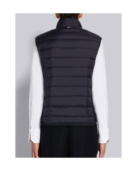 Thom Browne Blue Zipped Down Gilet for men
