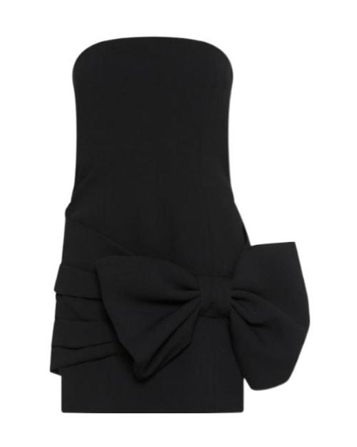 Marella Black Bow-Detail Envers Satin Bustier Dress